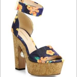 Nicholas Kirkwood Maya Pearly Heel Platform Sandal in Sunflower Size 36.5